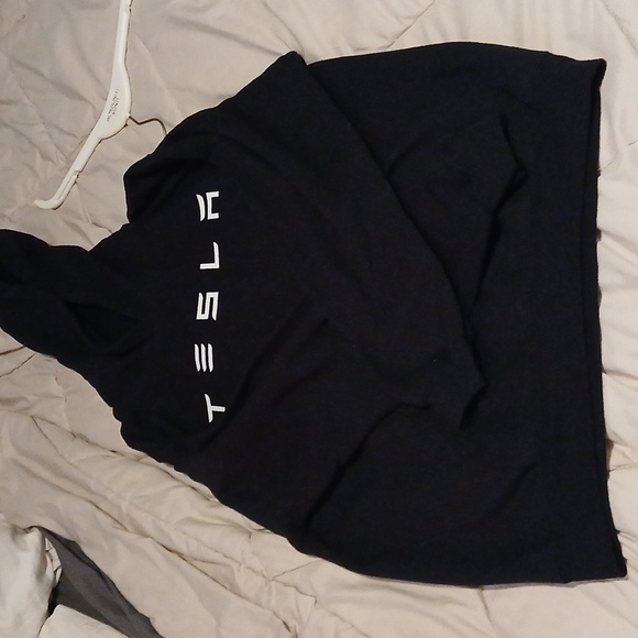 Tesla hoodie mens large in black (NO STRINGS) - Picture 1 of 2
